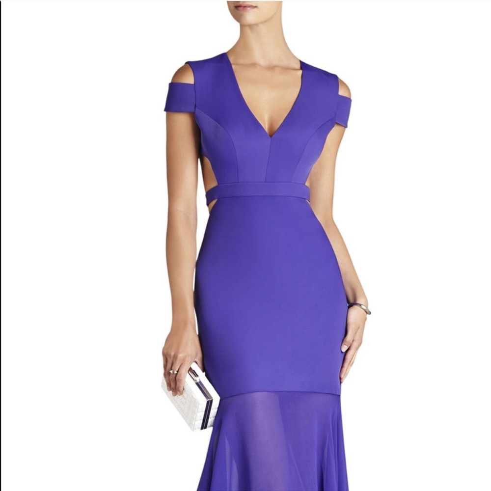 Bcbg purple floor length gown